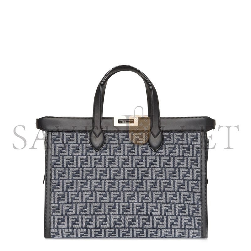 FENDI PEEKABOO ISEEU FORTY8 HANDBAG BLUE FF DENIM HANDBAG 7VA566AMA8F1KAC (41*29.5*16cm)